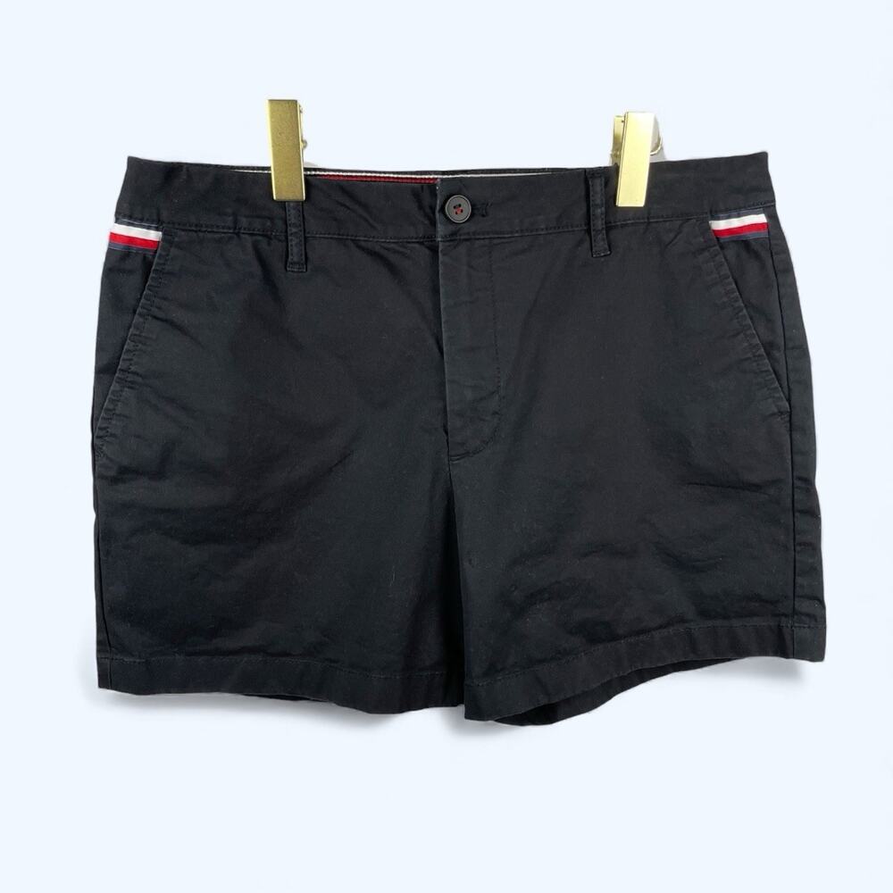 Tommy Hilfiger 5" Classic Stretch Women's Shorts Slimming Pockets size 12 Black